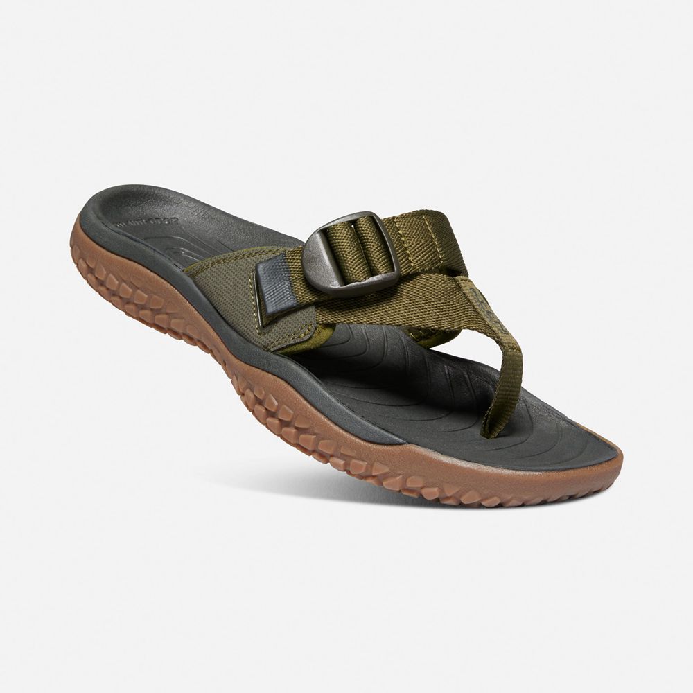 Tong Keen Homme Vert Olive Foncé | Solr Toe Post Sandal | TBNCO-5241